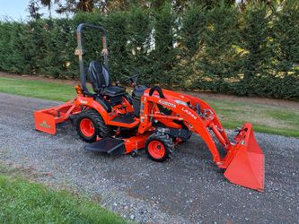 2021 Kubota BX2380 Tractor, Loader, Mid Mower, Box Scraper- 222 Hours