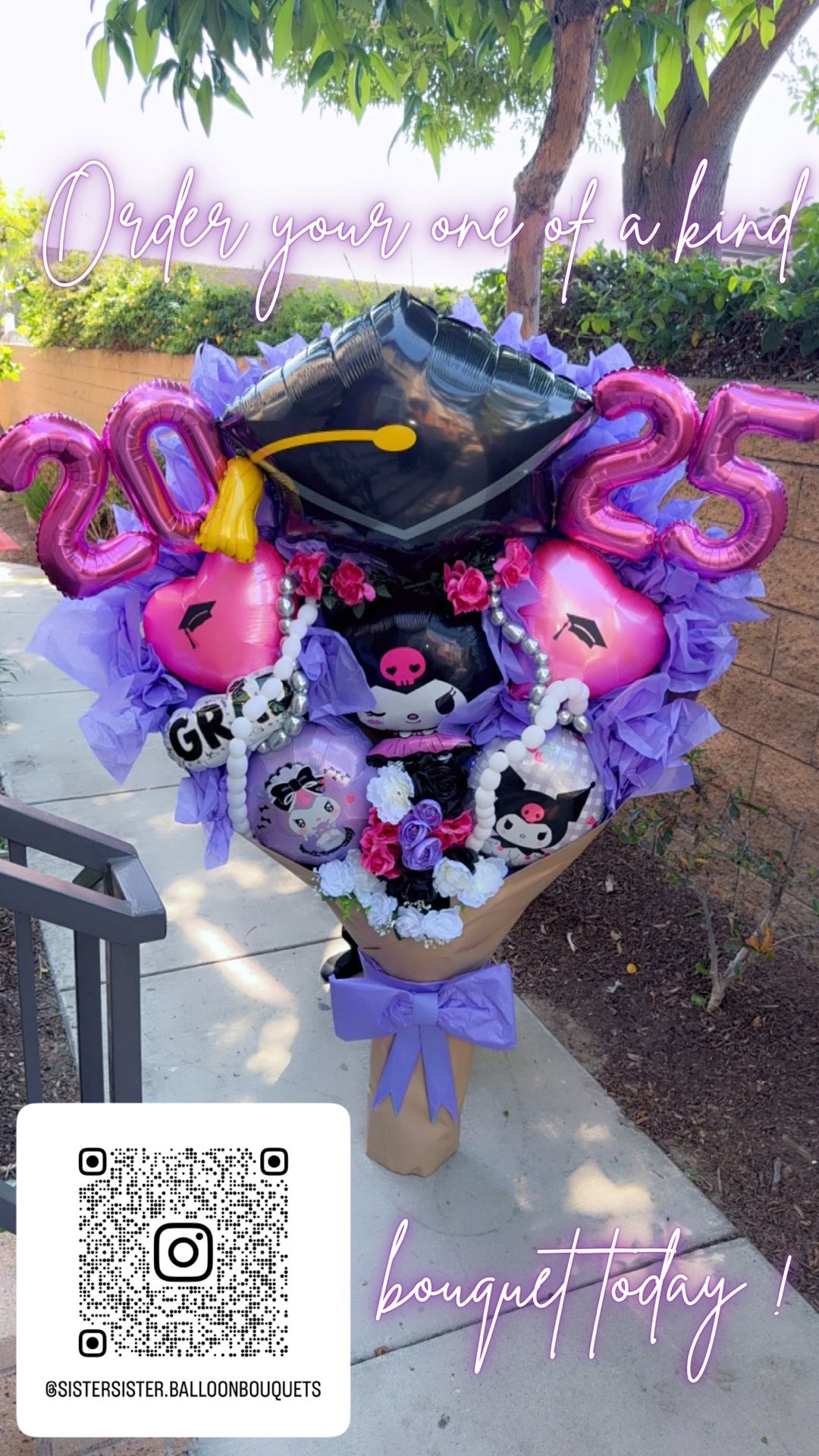 Grad Balloon Bouquet KUROMI