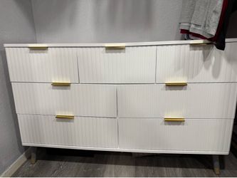Dresser, white with gold handles