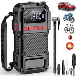 Tire Inflator Portable Air Compressor - 20000mAh Portable Air Pump, 150 PSI &12DC Tire Pump with LED Light, LCD Screen, Portable Tire Inflator for Car