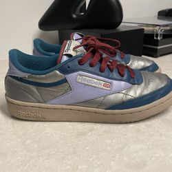 Reebok classic C 85 CJ7553 Rare Silver Blue Maroon | Size Women 8 
