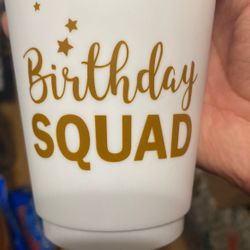 Birthday squad Cups 9 Total