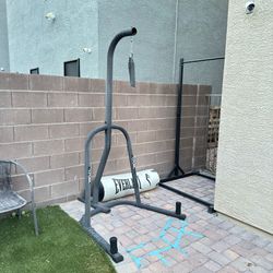 Punching bag stand and pull up bar stand