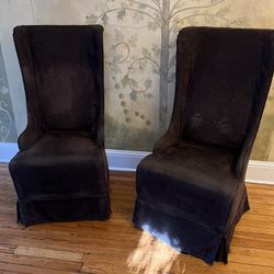 High Back Dinning Chairs In Slate / Bronze Color 