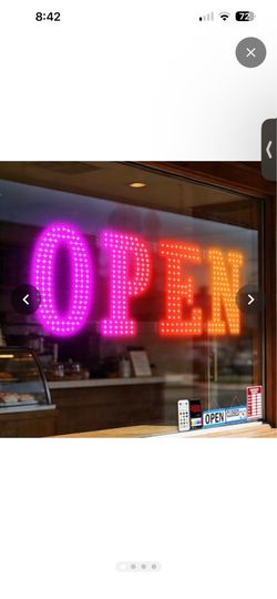 36"x12" LED Open Sign for Business – Smart App & Remote Control, Timer, Custom Colors & Brightness – High Visibility for Storefronts, Restaurants, Bar