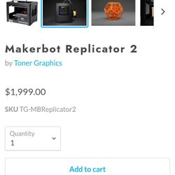 Maker Bot Replicator 2 3d Printer