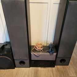 Denon Stereo Receiver,  Speakers And Subwoofer