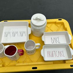 Rae Dunn Collection – Mugs, Coffee Canister & Baking Dishes Bundle