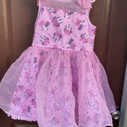 Disney Store Minnie Mouse Pink Fancy Sleeveless Dress 5-6