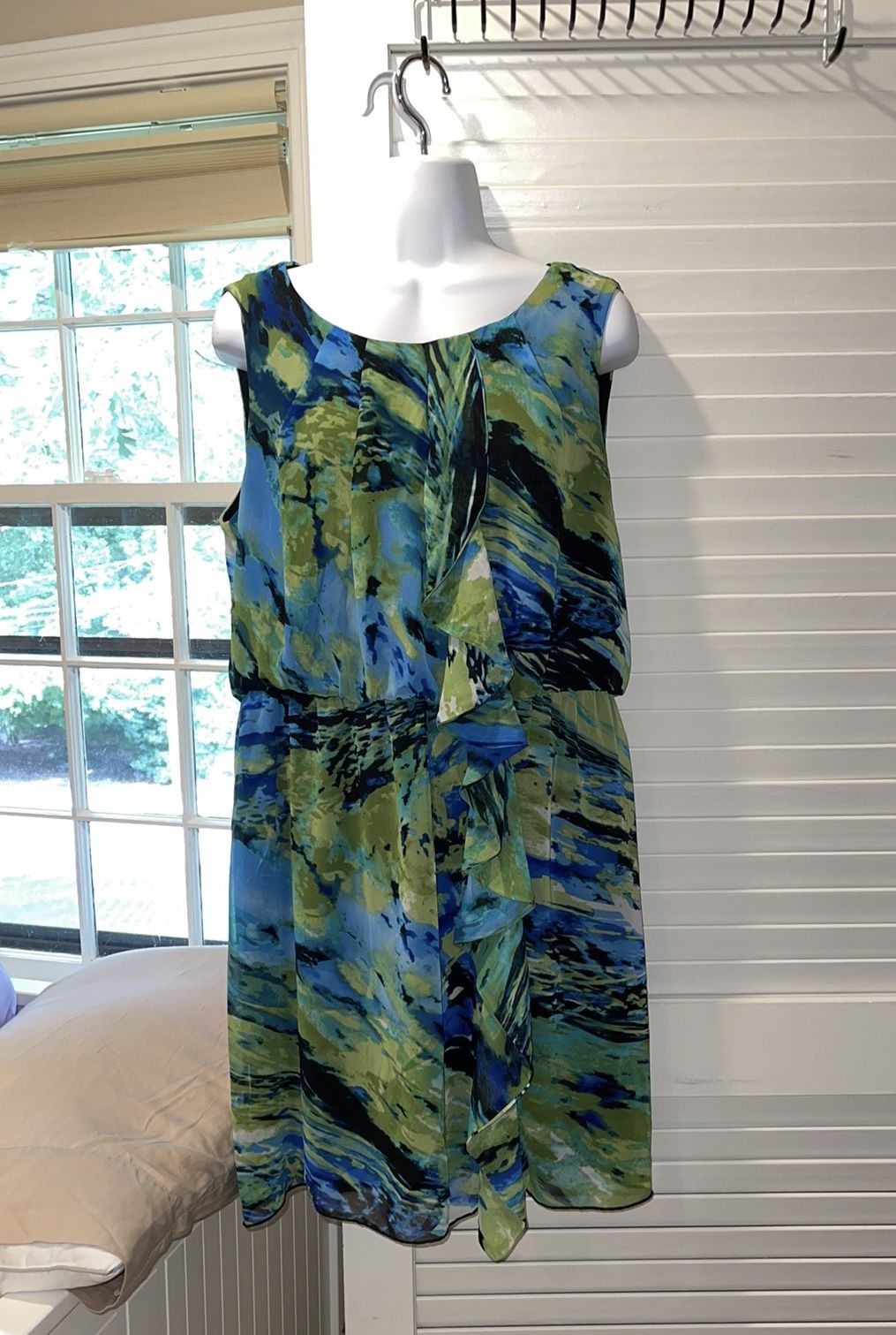 Green Blue Watercolor Dress