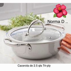 Cacerola De2 Qts Tri-ply Nueva En Su Caja 🌺 Princess House 🌺
