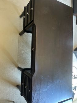 Pottery Barn Dark Wood Desk with Drawers