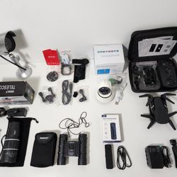 Drone, Home Surveillance Camera, Body Camera, Binoculars 