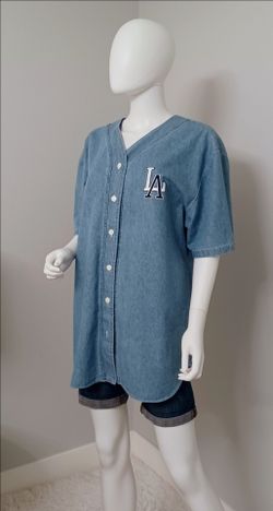 Vintage Los Angeles Dodgers Denim Shirt • Women's L