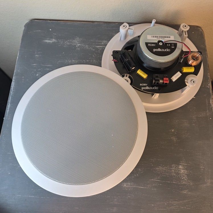 Polk Audio RC80i High Performance In-Wall 2-Way 8" Pair In-Ceiling Speakers