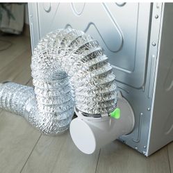 90 Degree Dryer Vent Elbow with Hose Dryer Vent Connector, Space Saving Dryer Vent Connection, Easy Install Snap-on Dryer Vent Hose for Tight Space 4 