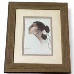 R. C. Gorman Signed Print "Turquois Earring" 