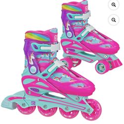 Roller Derby Unicorn 2-in-1 Roller and Inline Adjustable Skates (Size 3-6)