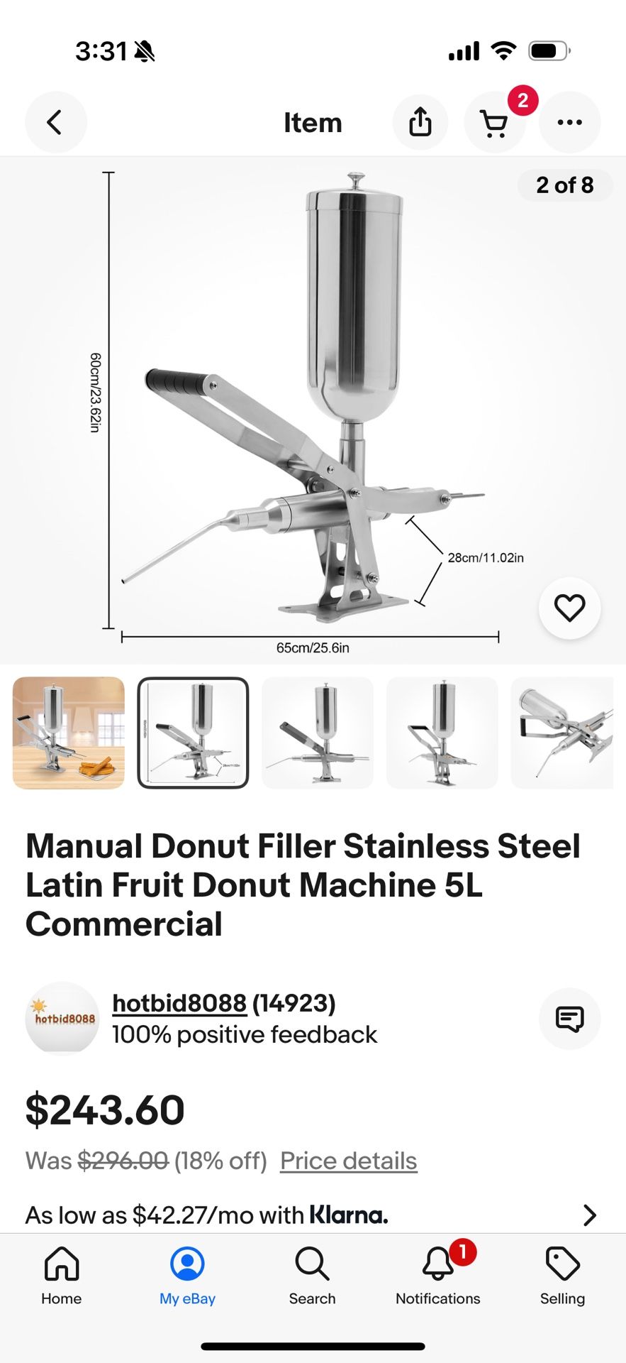 2x Manual Stainless Steel Donut / Churro Fillers – 5L Each