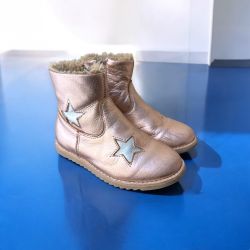 Old Soles Pink Gold Starling Leather Ankle Boots, Size 25 EU, 9US