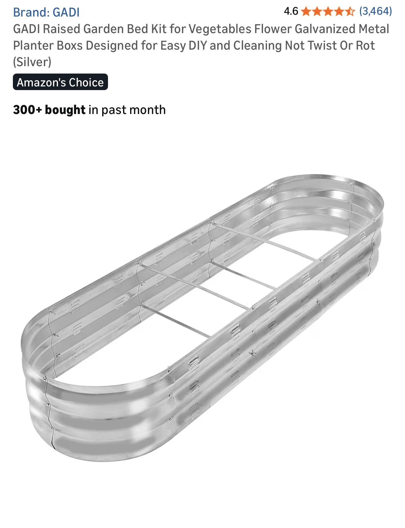 GADI Raised Garden Bed Kit for Vegetables Flower Galvanized Metal Planter Boxs Designed for Easy DIY and Cleaning Not Twist Or Rot (Silver)