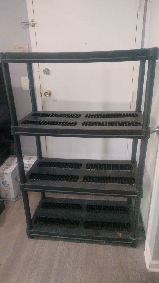 Black Plastic 3-Tier Shelf