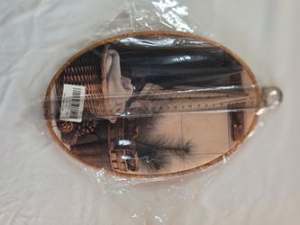 Oval Decorative Wall Plaque with Rustic Scene