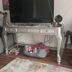 Silver MetallicDressing Table Or TV Stand