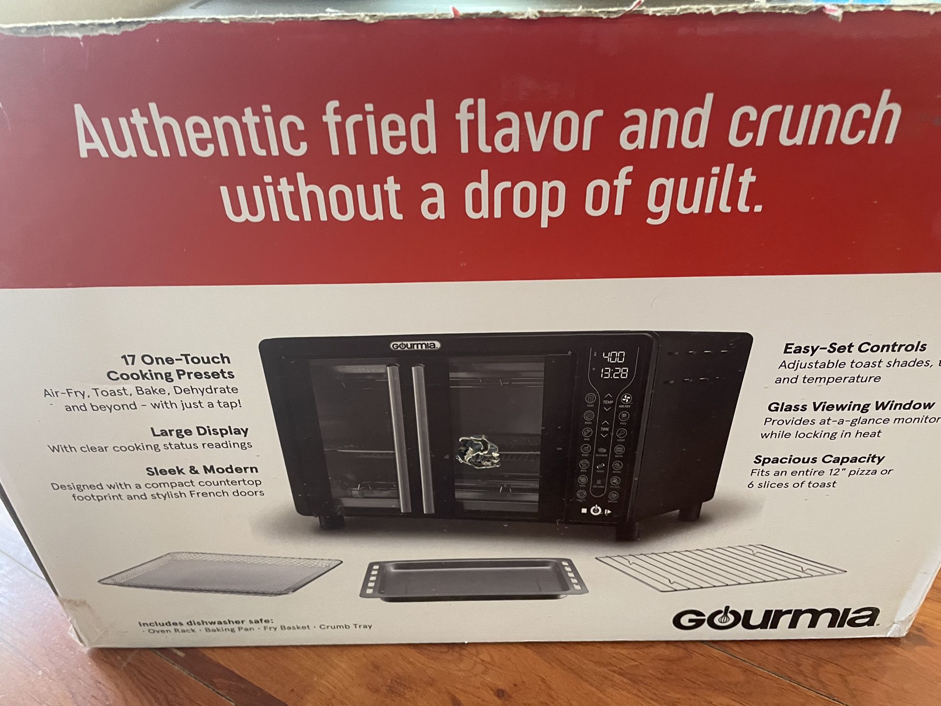 Gourmia Digital French Door Air Fryer Toaster Oven, Black – Vegan Black  Market
