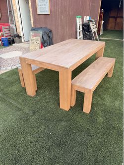 LINZY 6-Person Pine Solid Wood Modern Dining Set