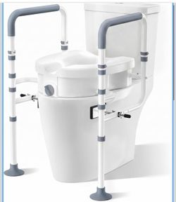 Raised Toilet Seat with Handles, Elevated Toilet Seat Risers for Seniors with Adjustable Padded Arms, Toilet Seat Lift for Elderly, Handicap, Elevated