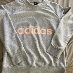 Pink And Grey Adidas Women Medium Sweater