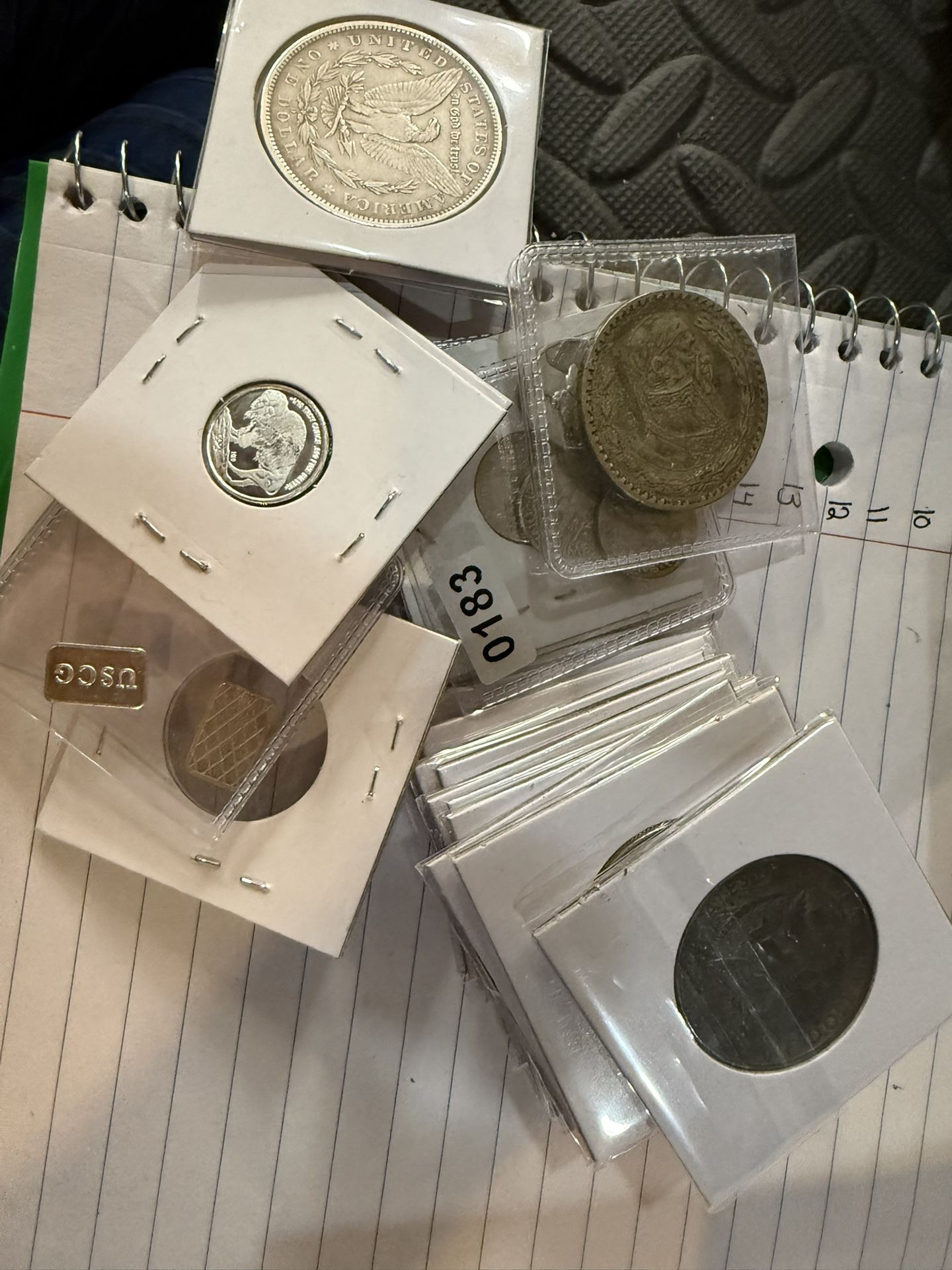 11 Halves, 1 Morgan, 6 Dimes, 2 Bars, 2 Rounds, Mexican Silver Coin