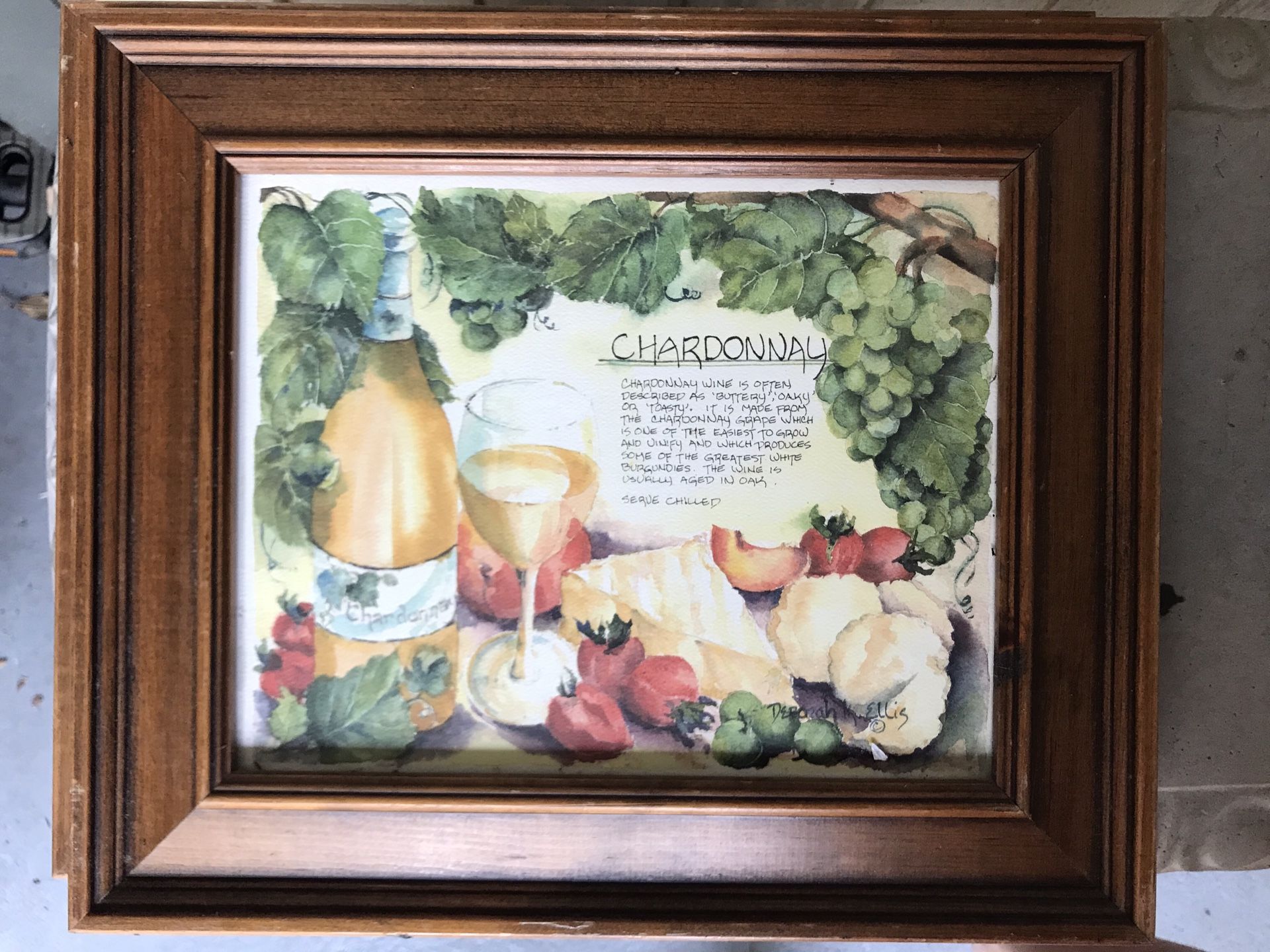 Set of three watercolor wine art by Deborah K Ellis