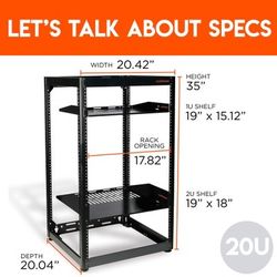 Versatile 20U Open Frame Rack