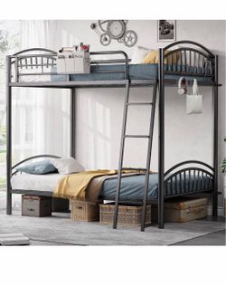 Metal Twin-Over-Twin Bunk Bed Frame