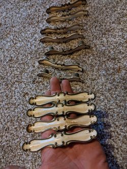 13 Brass / White Elegant Cabinet Pulls