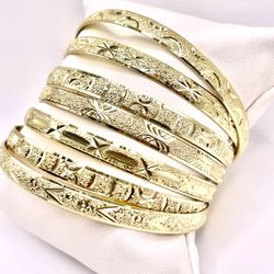 Bangles 14k Yellow Gold Filled Bangle Bracelet Oro Laminado Cadena 