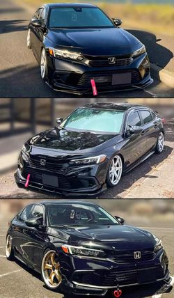BRAND NEW 2022-2026 Honda Civic Mugen Horn Style Gloss Black Side Mirror Cover Caps W/O Light