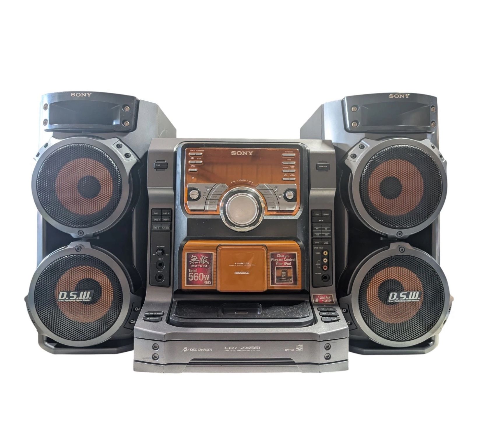 Sony HCD-ZX66i Mini Hi-Fi Stereo System w/ SS-ZX66i Speakers 5-CD