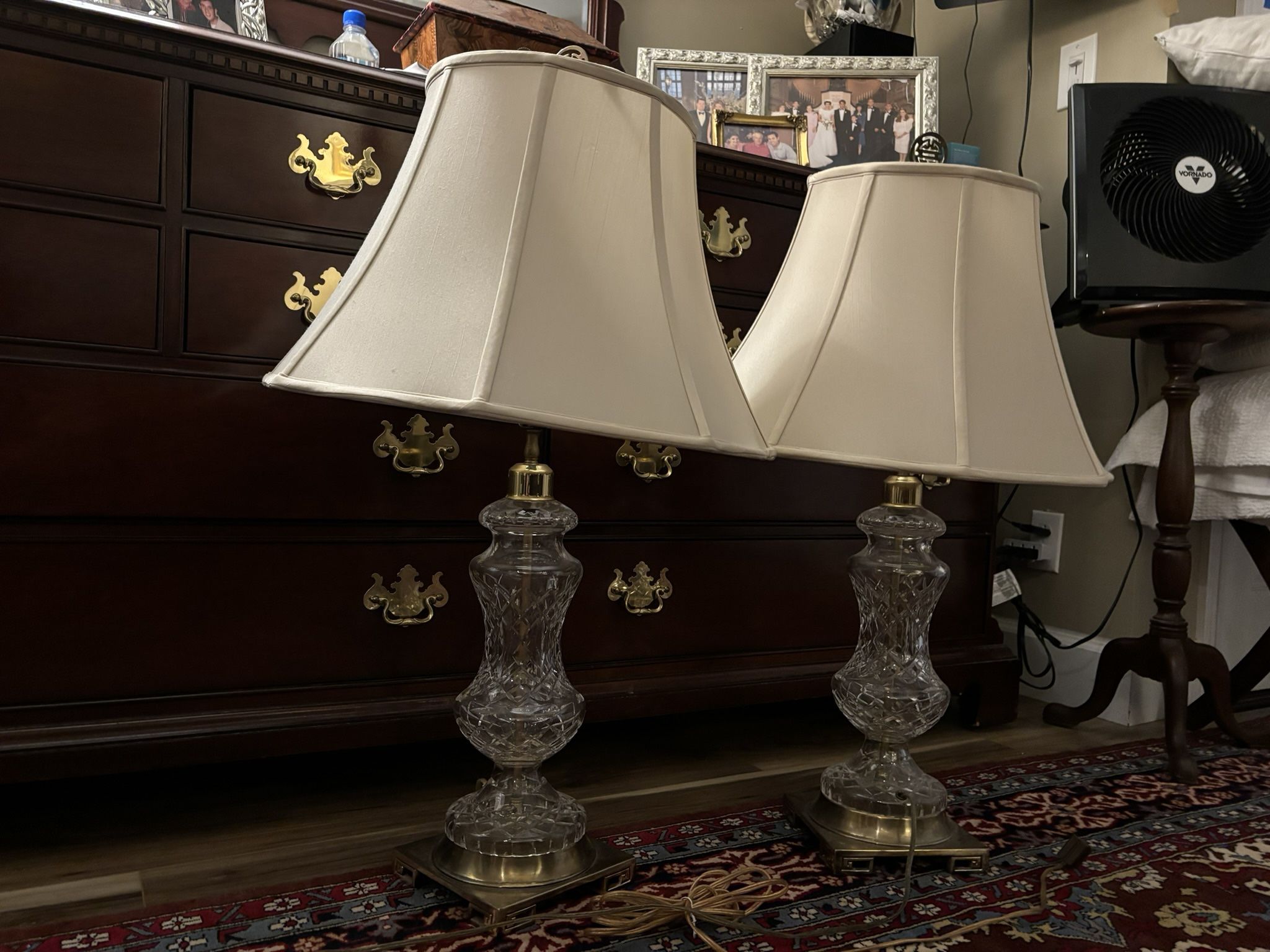 pair of waterford crystal lamps. 600 OBO