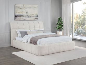 Frame Queen Beige fabric, Platform bed, New Especial price 