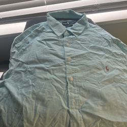 Polo Button Up. Light Blue 