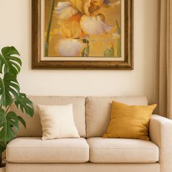Painting “Golden Iris II" by artist Dennis Carney.
