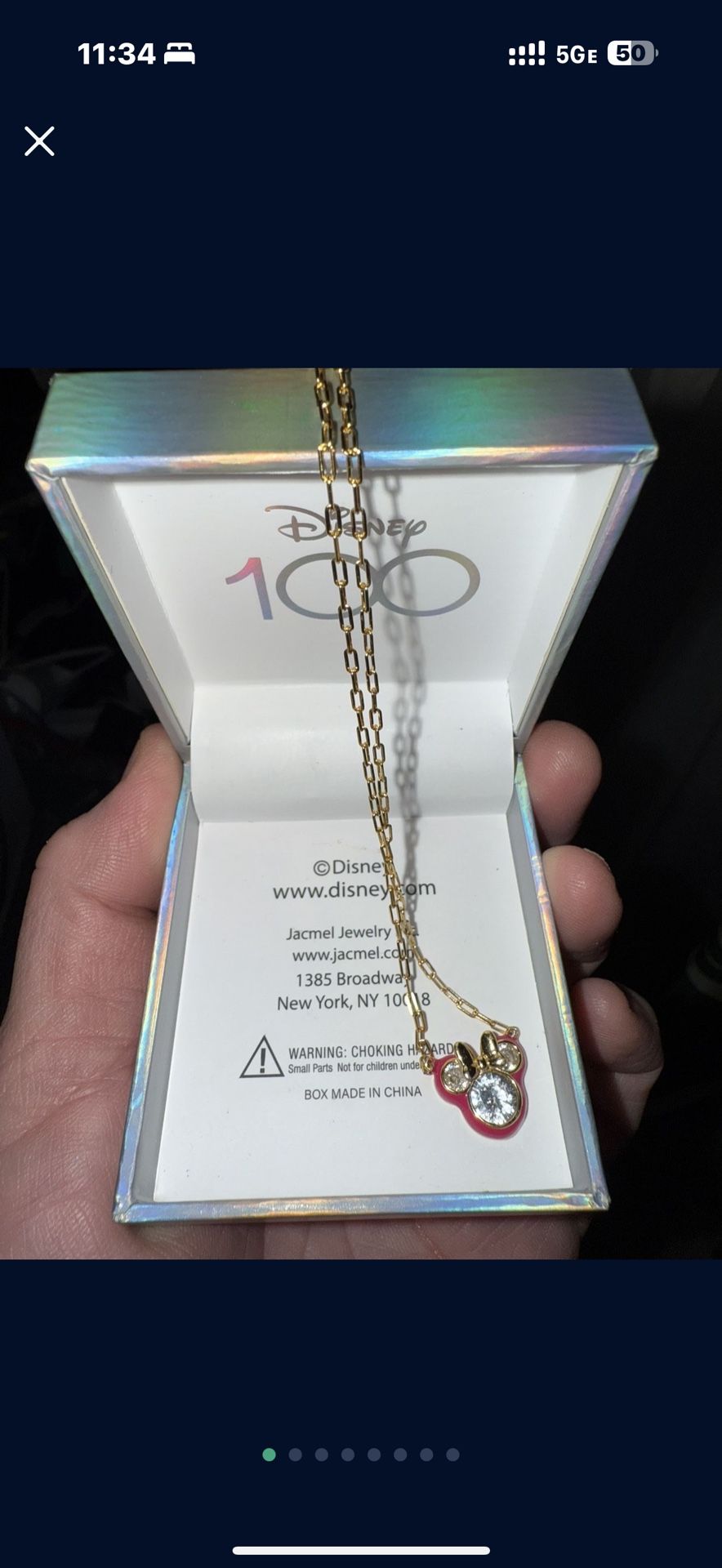 Disney Minnie Mouse 18" Pendant Necklace