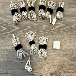 Apple iPhone iPad AirPods MacBook Lightning to USB, Lightning to USB-C Charger Cables, and Lightning to Headphones, Charging Box Set