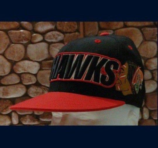 Chicago Blackhawks Size 7 Mitchell & Ness  2 TONE "WRAPAROUND BLOCK LETTERS" Logo Hat (NW/OT) UNWORN!😇 MINT CONDITION!👀🤯Please Read Description.