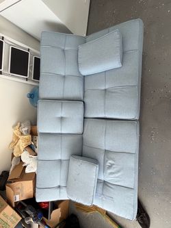 Light Blue Sectional Sofa – Great Condition