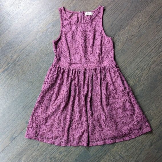 Altar's State Fit & Flare Lace Dress, Purple, Large