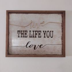 Live The Life You Love Wood & Metal Wall Art Frame